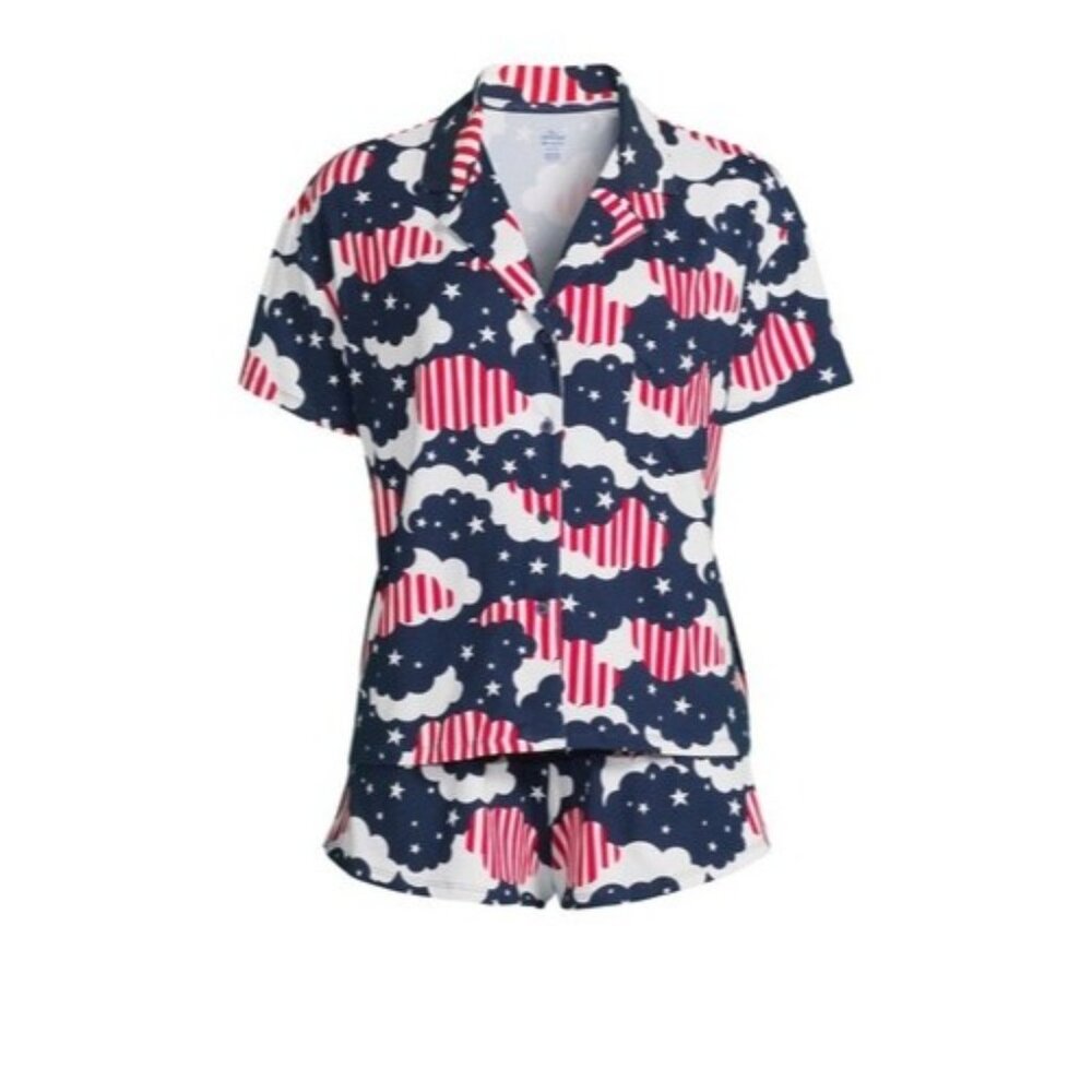 Way to Celebrate Women's Americana Shorty Pajama Set Patriotic Plus Size 3X